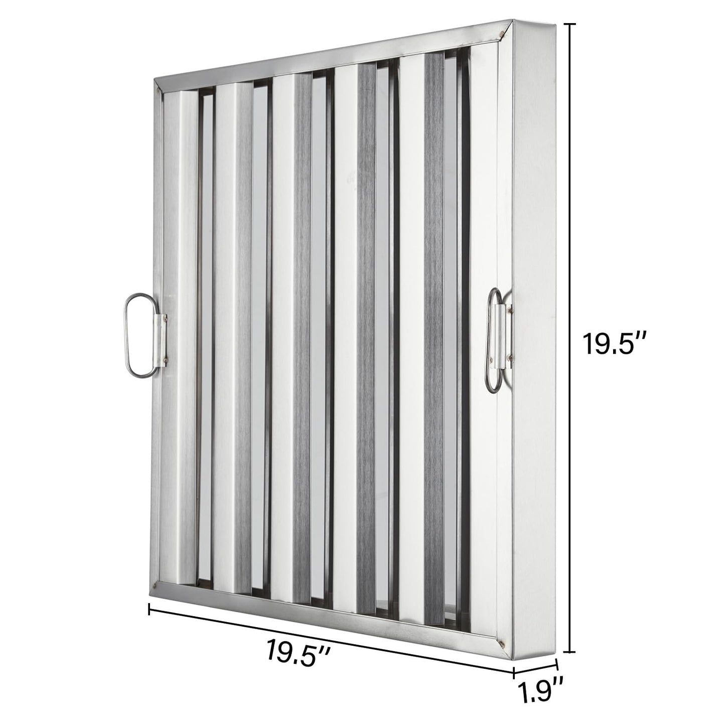 Garvee Commerical Hood Filters 19.5W x 19.5H Inch, 430 Stainless Steel 5 Grooves, Range Hood Filters for Restaurant Kitchen Exhaust Hoods, Pack of 6