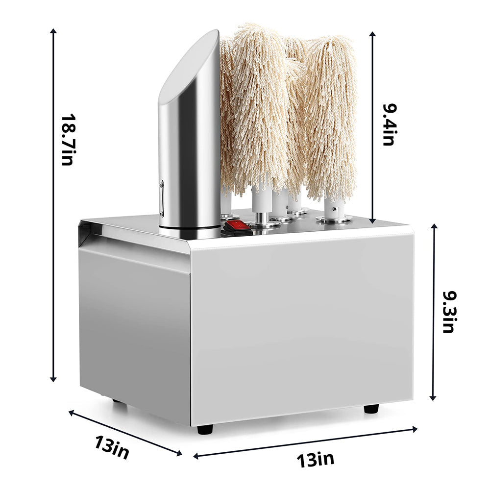 Garvee Commercial Glass Polisher, Electric Wine Glass Washer, 5 Polishing Cloths, Stainless Steel, for Bars, Restaurants, Hotels, Kitchens, Wineries Kitchen,Winery