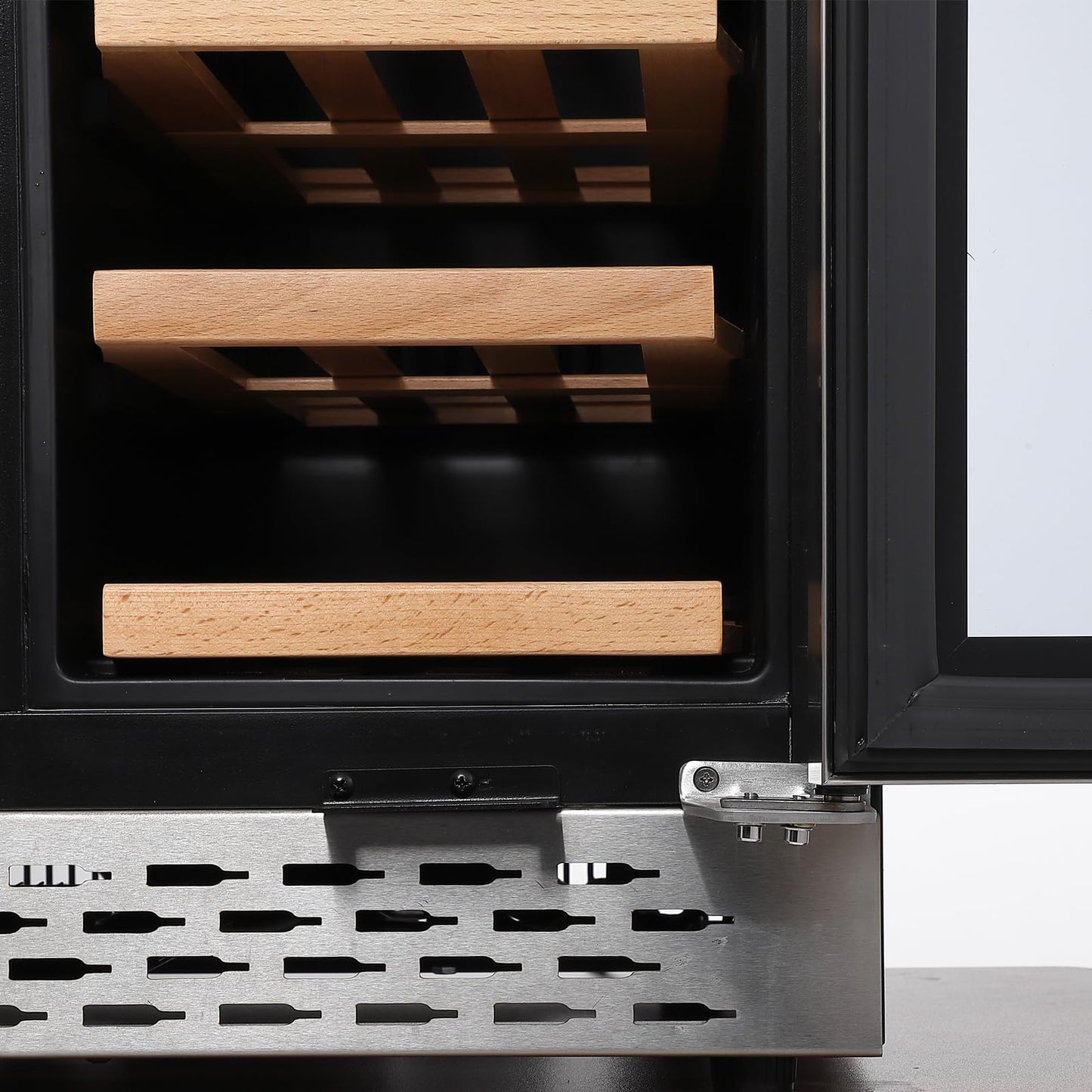 Garvee Wine and Beverage Refrigerator 24 Inch Dual Zone Wine Cooler with 40 Bottles Wine Capacity, 120L Built-in and Freestanding,with Independent Temperature Control,Upgraded Compressor,Quiet