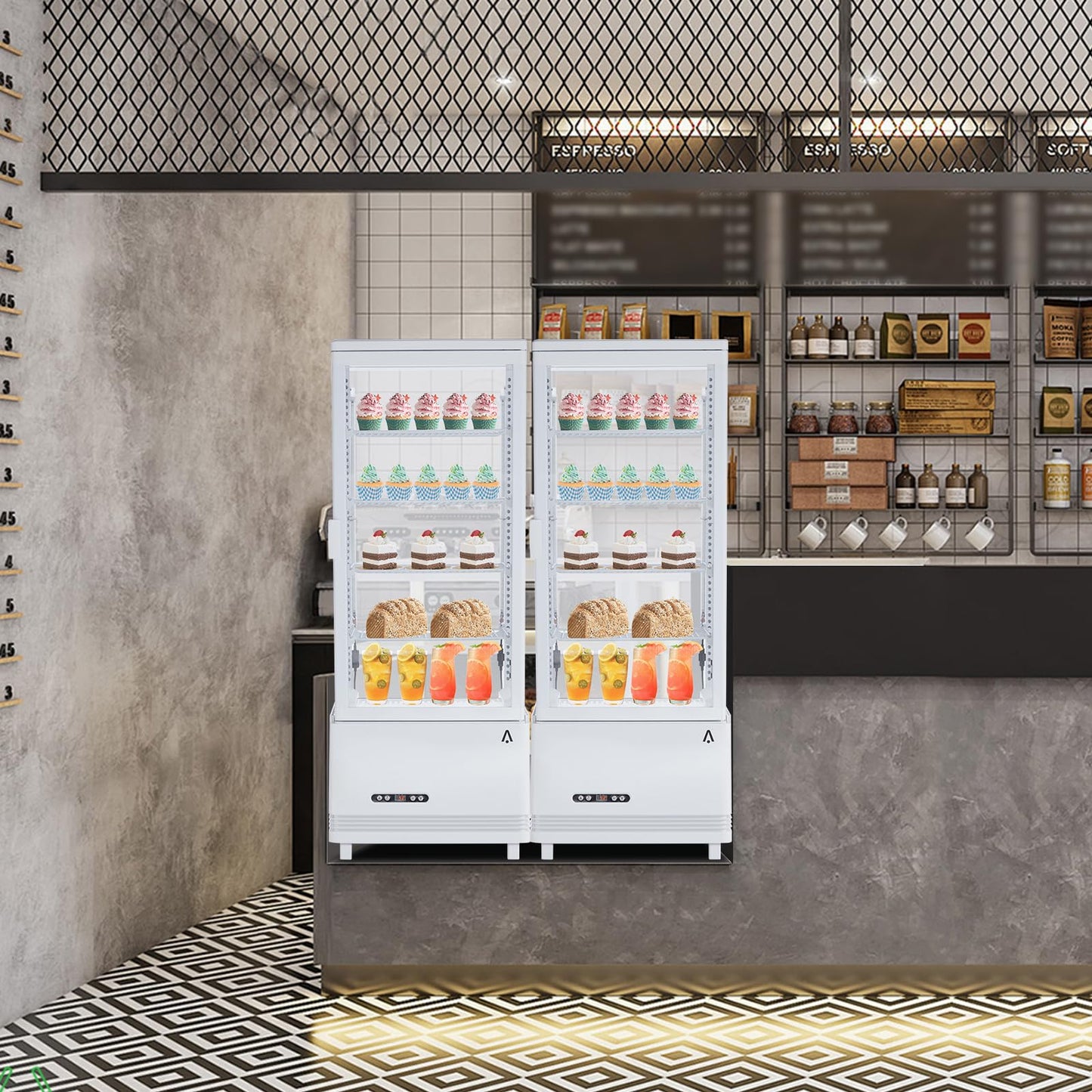 Garvee Commercial Refrigerator - 3.46 cu.ft. 98L, Upright Beverage Cooler, Countertop Design with LED Light, Ideal for Home, Store, Gym, Office, and Cafe Restaurant