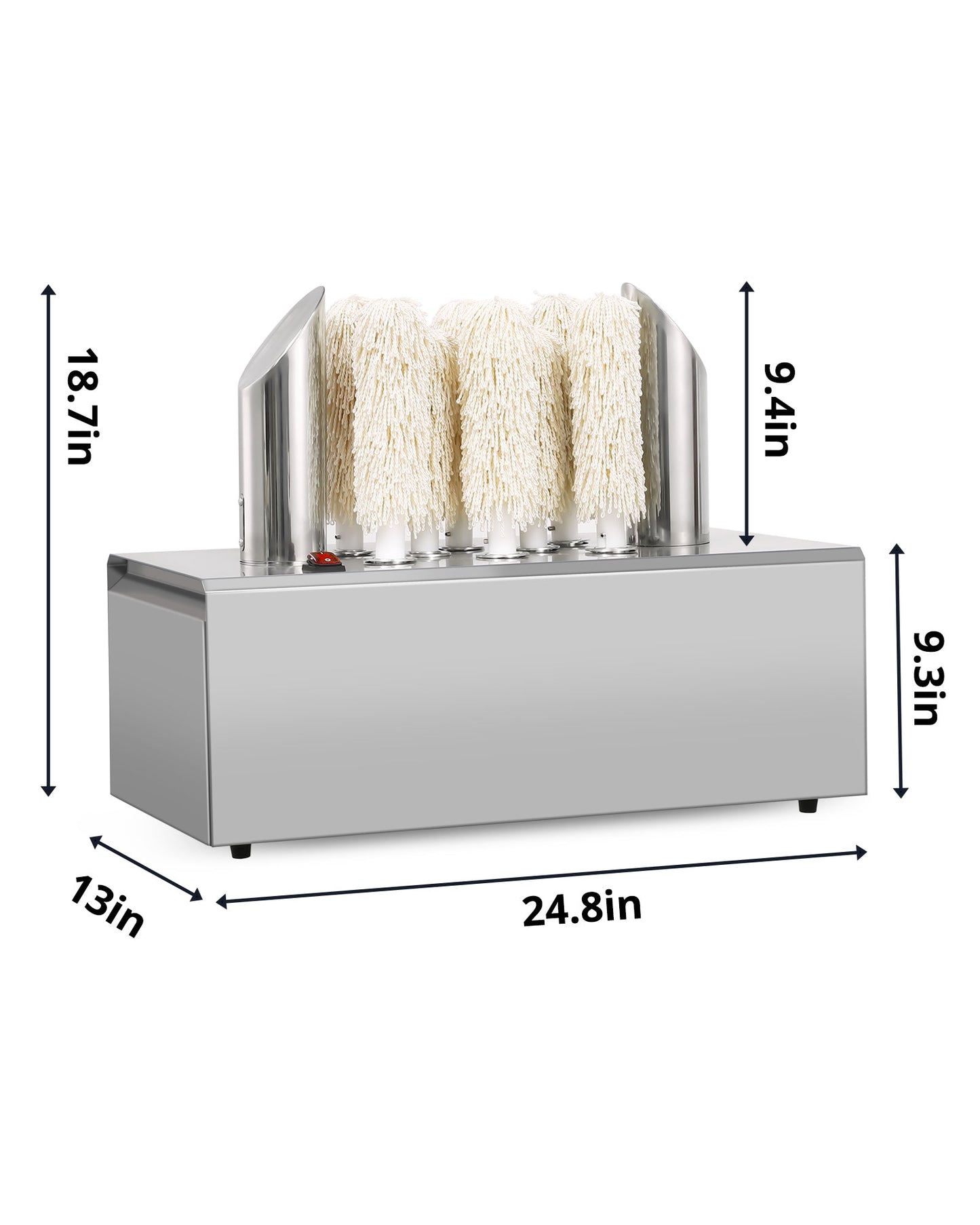 Garvee Commercial Glass Polisher Electric Wine Glass Polishing Machine with 8 Polishing Cloth Washers Stainless-Steel Glass Washer for Bars, Restaurants, Hotels, Kitchen,Winery