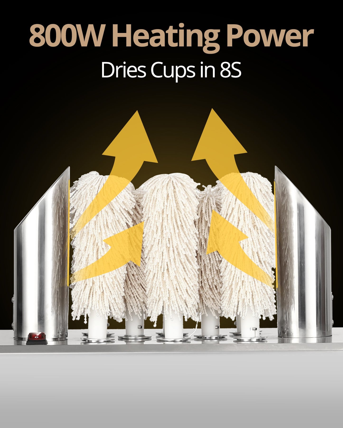 Garvee Commercial Glass Polisher Electric Wine Glass Polishing Machine with 8 Polishing Cloth Washers Stainless-Steel Glass Washer for Bars, Restaurants, Hotels, Kitchen,Winery