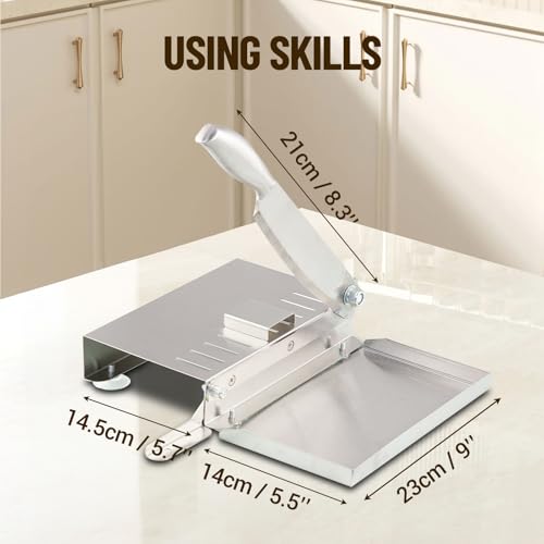 Garvee Manual Frozen Meat Slicer, 14'' Stainless Steel Meat Cutter, Beef Mutton Roll for Hot Pot Kbbq Food Slicer Slicing Machine for Home Cooking of Hot Pot Shabu Shabu Bbq