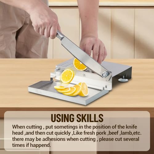 Garvee Manual Frozen Meat Slicer, 14'' Stainless Steel Meat Cutter, Beef Mutton Roll for Hot Pot Kbbq Food Slicer Slicing Machine for Home Cooking of Hot Pot Shabu Shabu Bbq