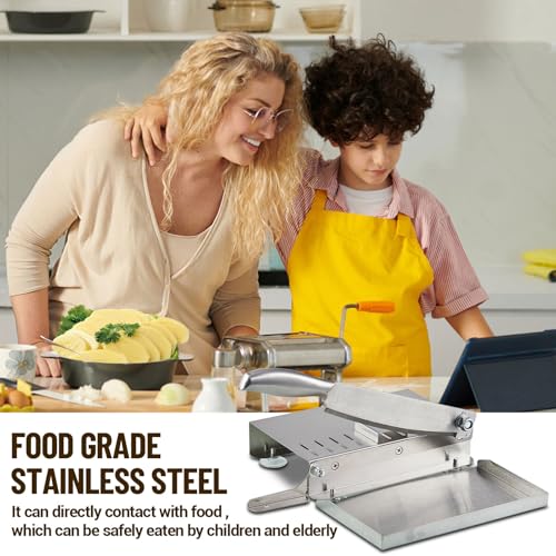 Garvee Manual Frozen Meat Slicer, 14'' Stainless Steel Meat Cutter, Beef Mutton Roll for Hot Pot Kbbq Food Slicer Slicing Machine for Home Cooking of Hot Pot Shabu Shabu Bbq