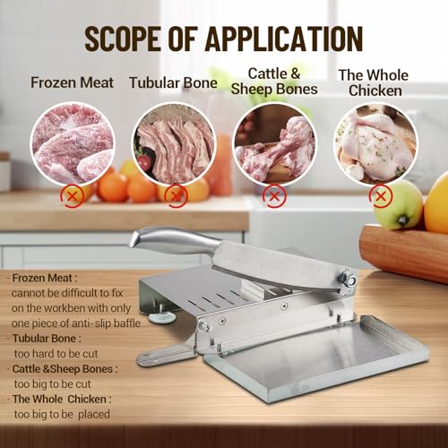 Garvee Manual Frozen Meat Slicer, 14'' Stainless Steel Meat Cutter, Beef Mutton Roll for Hot Pot Kbbq Food Slicer Slicing Machine for Home Cooking of Hot Pot Shabu Shabu Bbq