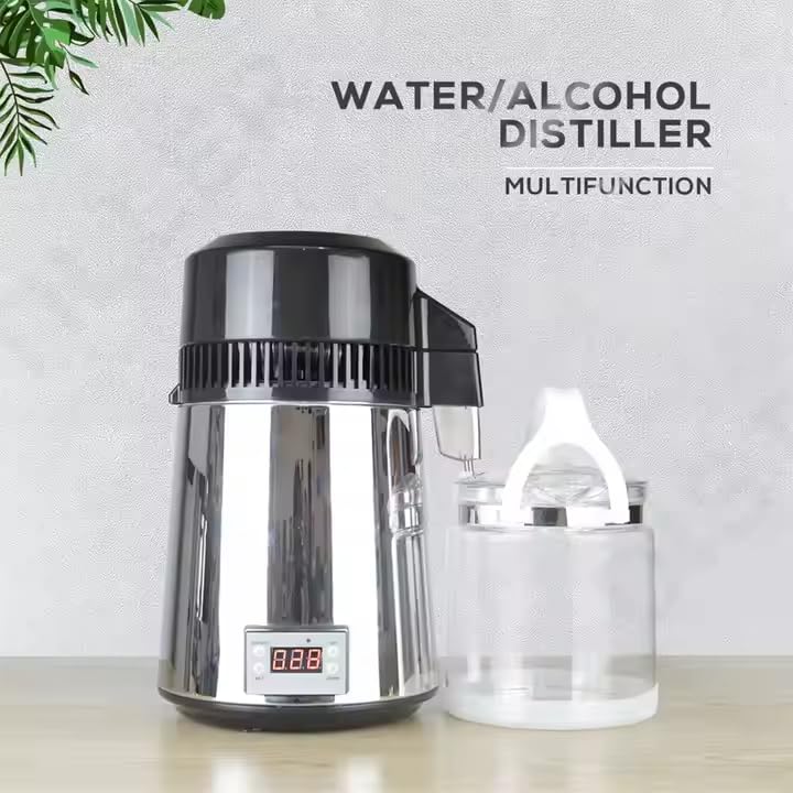 Garvee Gallon Water Distiller 4L Stainless Steel Countertop Distiller with Dual Temperature Display for Home and Office, Food-Grade Safety, Fast High-Capacity