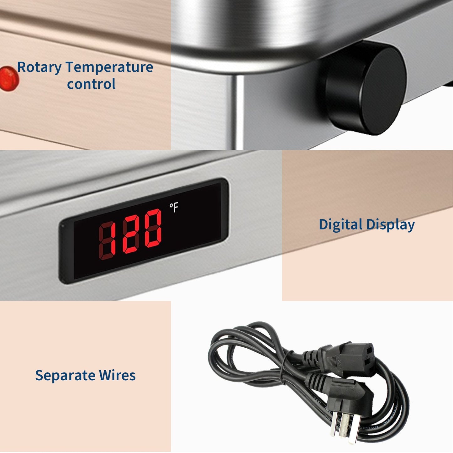 Garvee 9.5QT(2×1/2Pan)Electric Chafing Dish with Temperature Control, Stainless Steel Buffet Servers and Warmers, Electric Chafing Dish Set with Temperature Control for Catering