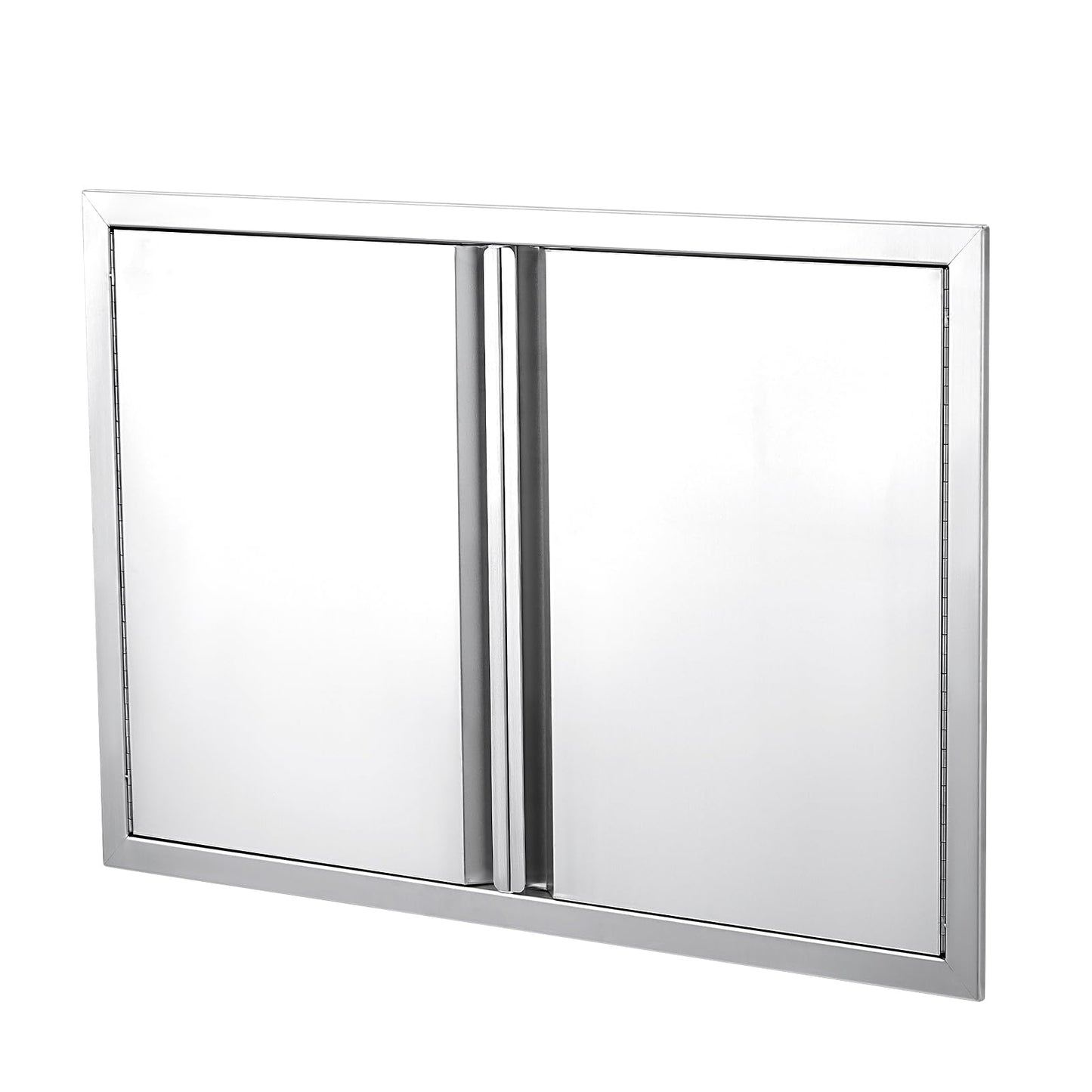 Garvee BBQ Access Door 28W X 19H Inch, Grill Door Double Door Brushed Stainless Steel with Recessed Handle, Outdoor Kitchen Doors for BBQ Island, Grill Station, Outside Cabinet