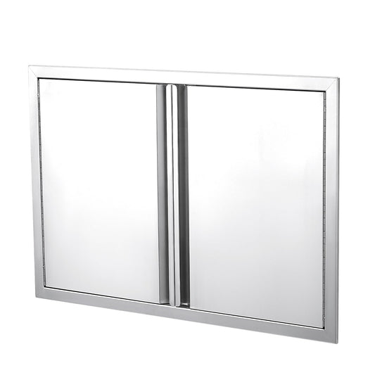 Garvee BBQ Access Door 24" W x 24" H, Double Outdoor Kitchen Door, Weatherproof Built in 304 Stainless Steel with Recessed Handle for Outside,Commercial,BBQ Island,Grilling Station,Outside Cabinet