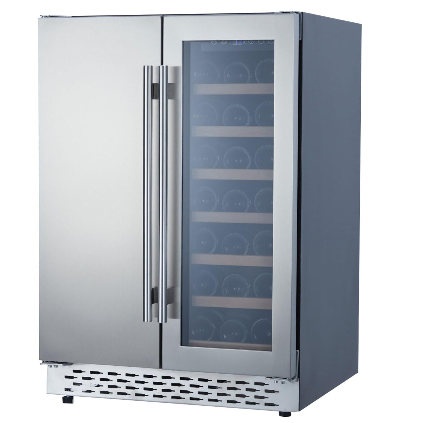 Garvee Beverage and Wine Cooler - Dual Zone, Built-in and Freestanding, Holds 54 Cans and 20 Bottles, Independent Temperature Control, Upgraded Quiet Compressor.