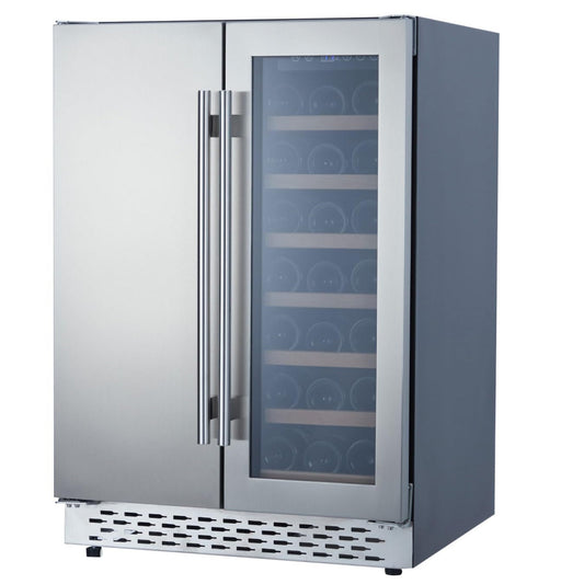 Garvee Beverage and Wine Cooler - Dual Zone, Built-in and Freestanding, Holds 54 Cans and 20 Bottles, Independent Temperature Control, Upgraded Quiet Compressor.