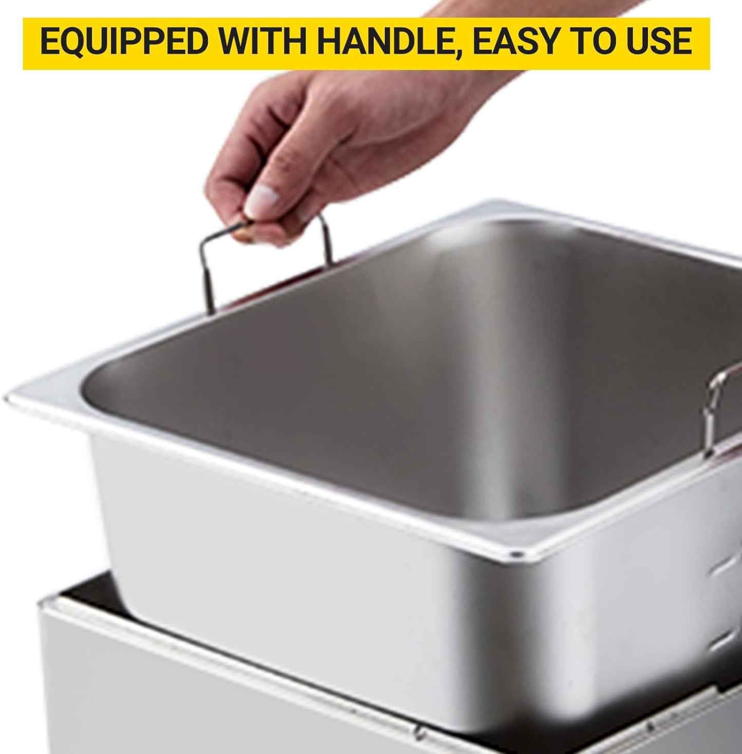 Garvee 22L Electric Countertop Fryer Stainless Steel Deep Fryers, for Restaurant Home Use with Extra Large Frying Basket and Lid