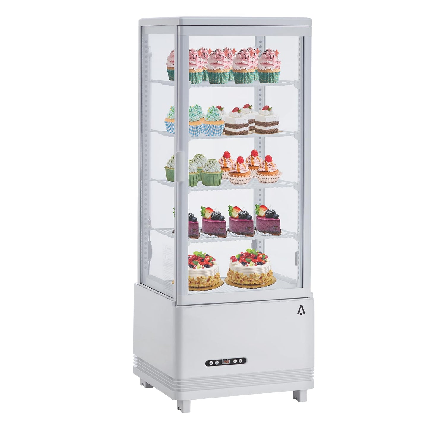 Garvee Commercial Refrigerator - 3.46 cu.ft. 98L, Upright Beverage Cooler, Countertop Design with LED Light, Ideal for Home, Store, Gym, Office, and Cafe Restaurant