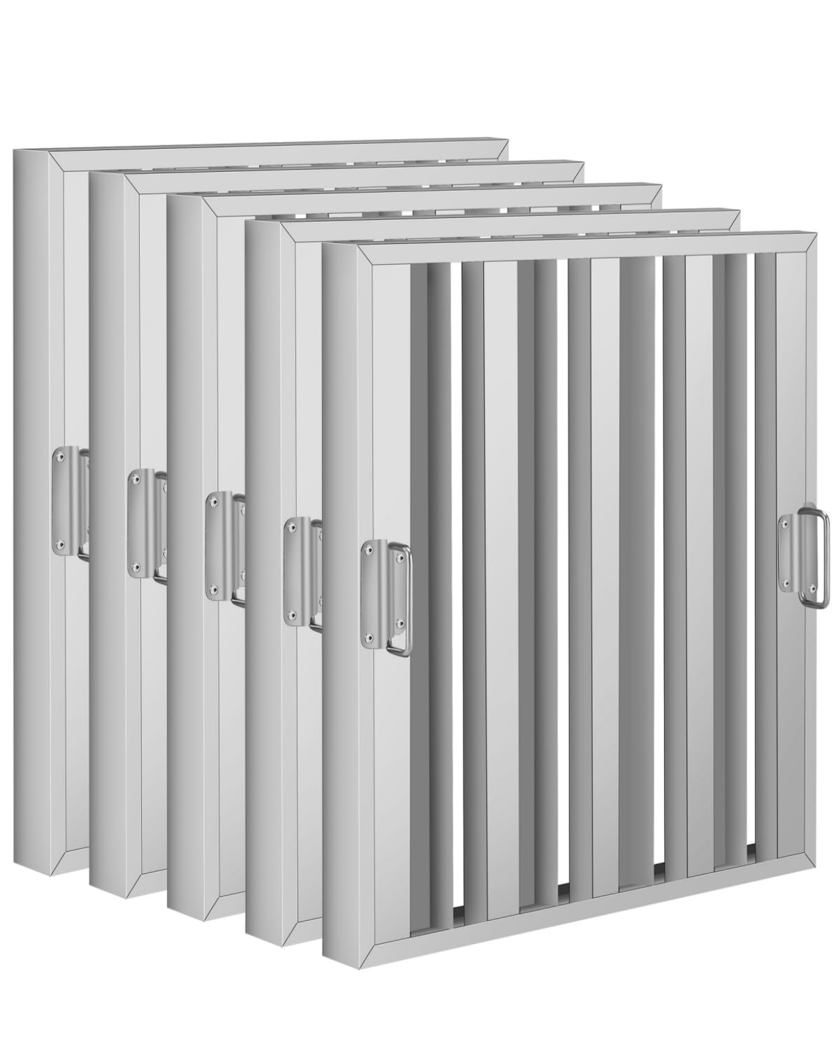 Garvee Hood Filters 19.5W x 19.5H Inch 430 Stainless Steel Commercial Kitchen Range Hood Baffle Grease Filter 5 Pack