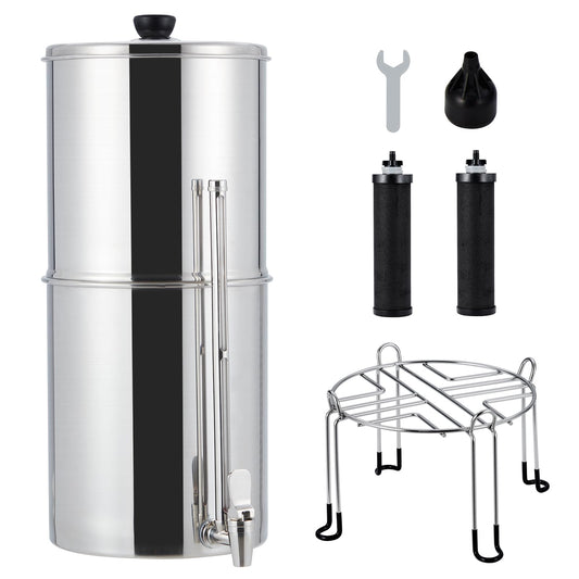 Garvee 2.25G Stainless-Steel Gravity Water Filter System for Camping/Home - Medium Version