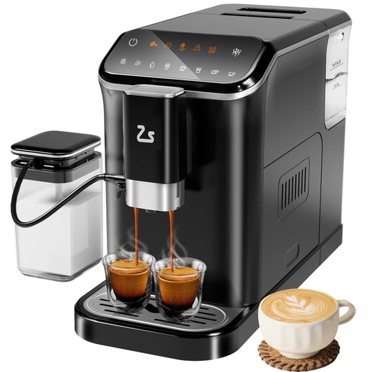 Garvee 20 Bar Espresso Machine with Built - in 15 - Setting Grinder, Automatic Milk Frother, 1.5L Water Tank & Dual Boiler