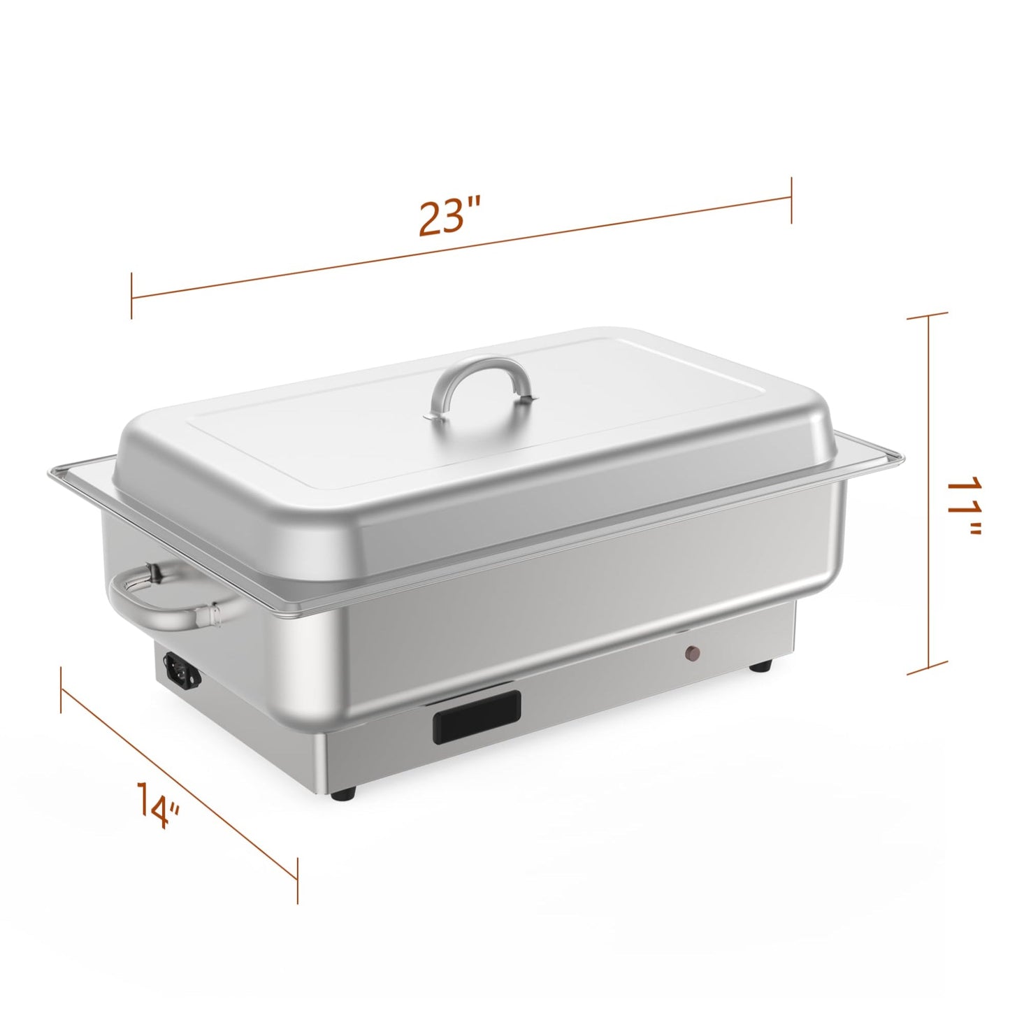 Garvee 2 Pack Electric Chafing Dish Buffet Set, 2 x 4.5QT Food Servers and Warmers, Stainless Steel Commercial Catering Food Warmers with Temperature Control Display for Weddings, Parties and Festivals