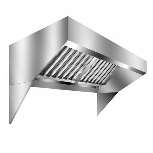 Garvee Commercial Exhaust Hood 4FT Rust Resistant 201 Stainless Steel with 2 Detachable U-shaped Grid Oil Filter Mesh for Kitchen Restaurant