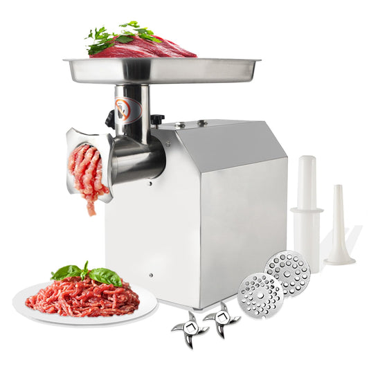 GARVEE 1100W Commercial Meat Grinder - Heavy-Duty Electric Grinder & Sausage Stuffer, 397 lbs/hr Capacity, 2 Blades, 6mm/8mm Plates for Home & Business Use