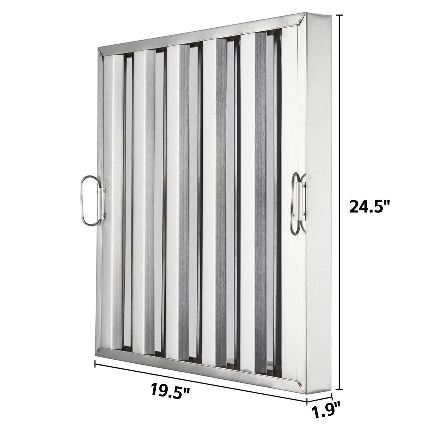 Garvee Commerical Hood Filters 19.5H x 24.5W Inch, 430 Stainless Steel 5 Grooves, Range Hood Filters for Restaurant Kitchen Exhaust Hoods, Pack of 6