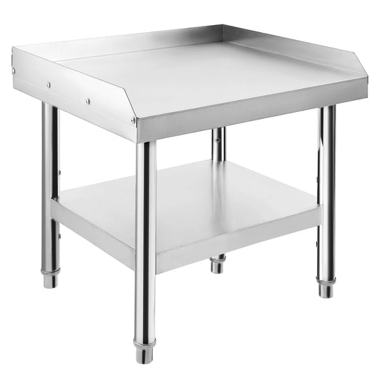 GARVEE 24"L x 24"W x 24"H Stainless Steel Grill Stand Table - Heavy-Duty with Adjustable Undershelf, Easy to Clean for Home, Restaurant, and Kitchen Use