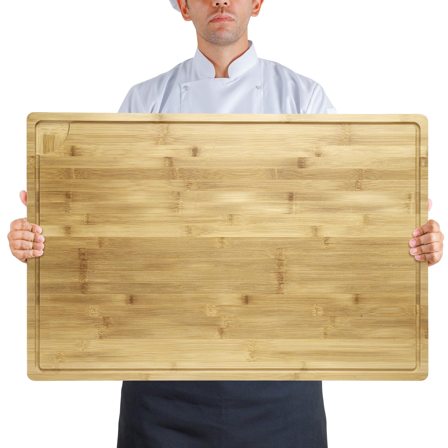 Garvee 30 x 20 Extra Large Bamboo Cutting Board, Wooden Cutting Board for Kitchen With Juice Groove and Handles, Over Sink Board Meat Cutting Board, Large Caving Board Charcuterie Board