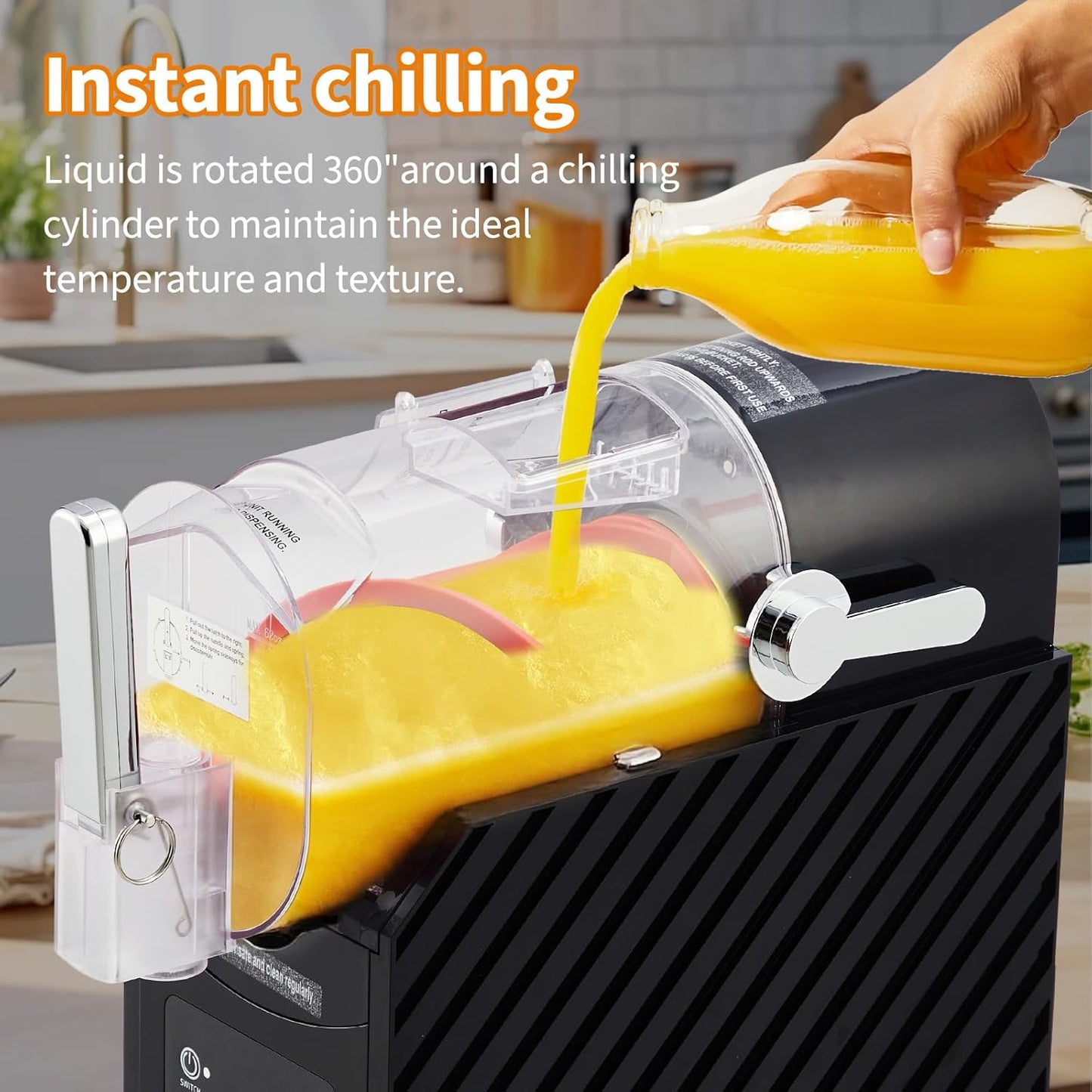 GARVEE 84oz (2.5L) Slushie Machine - Frozen Drink Maker with 3 Preset Modes (Slush, Frappe, Milkshake), LED Display, Auto-Clean, and One-Touch Dispensing for Margaritas, Smoothies, and Ice Cream (Black)