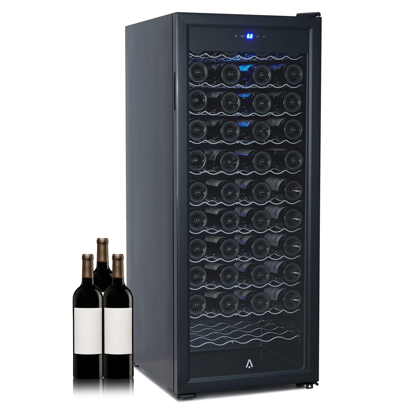 Garvee 80 Bottle Wine Cooler Refrigerator with Intelligent Digital Temperature Control - 48" Large Single Zone Wine Fridge, Low Noise Operation, Freestanding Wine Refrigerator (110V/60HZ)