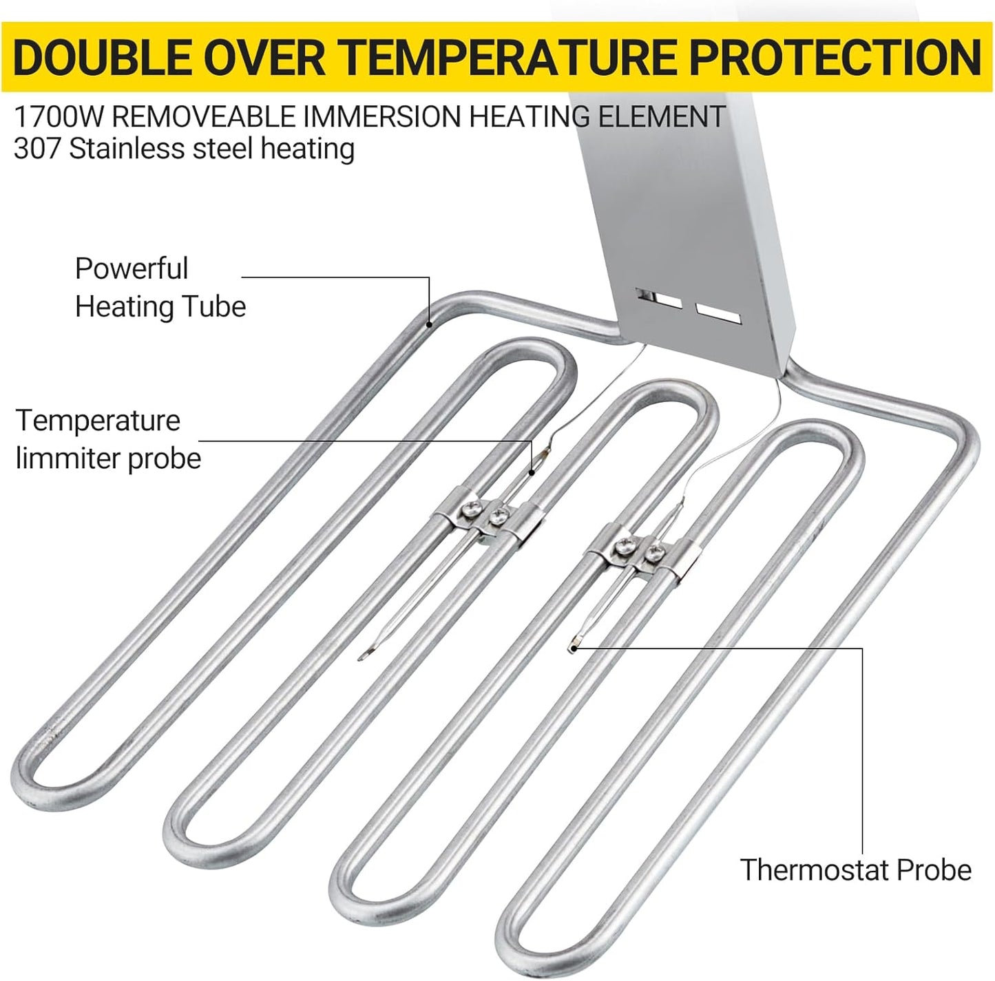 Garvee 22L Electric Countertop Fryer Stainless Steel Deep Fryers, for Restaurant Home Use with Extra Large Frying Basket and Lid