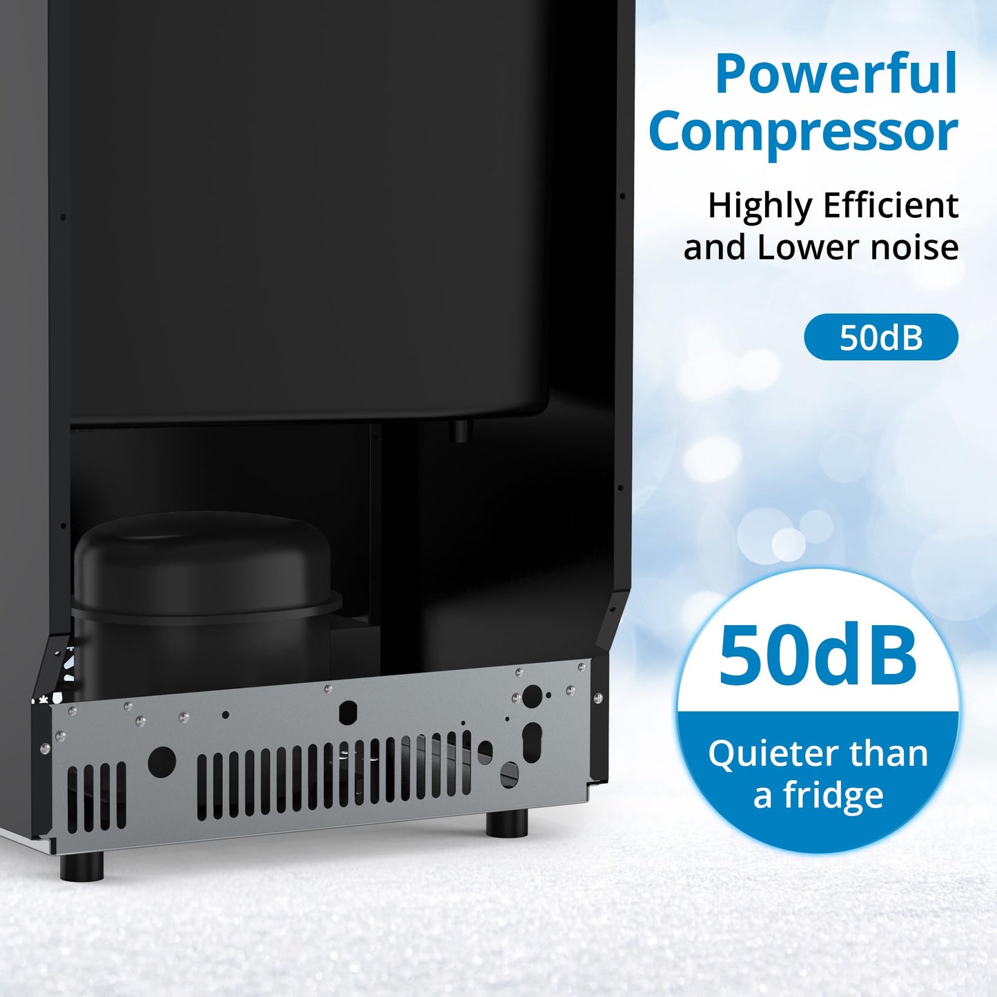 Garvee 150 lbs/24H Commercial Ice Maker Machine with 33lbs Ice Storage Stainless Steel Freestanding Ice Machine Self-Cleaning for Business and Home