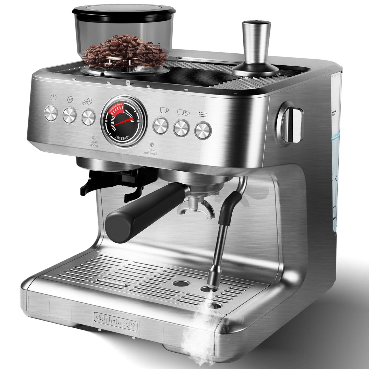 Garvee 20 Bar Espresso Machine - 1500W Motor, Built - In 30 - Setting Grinder, Milk Frothing, PID, 2.8L Tank