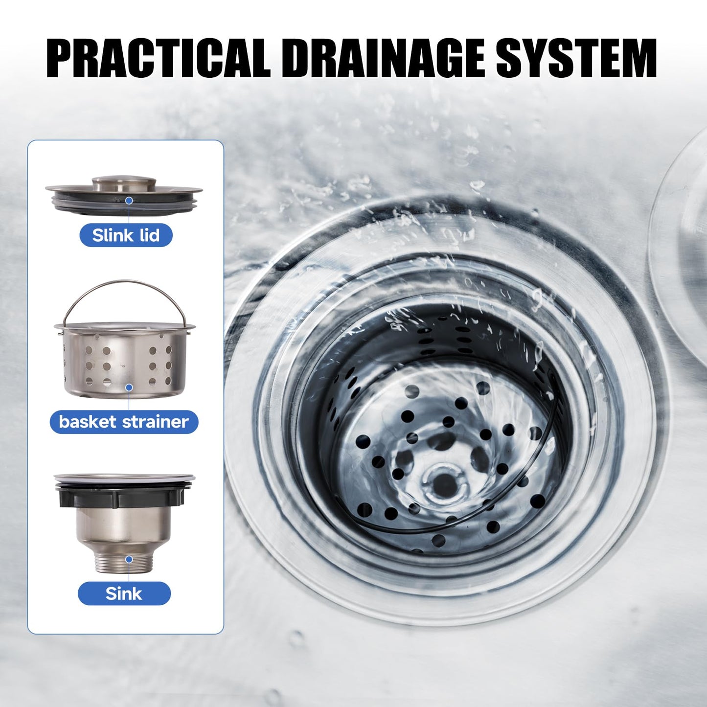 Garvee 16"D x 30"W x 30"H Stainless Steel Utility Sink Free Standing Single Bowl Commercial Kitchen Faucet Indoor Outdoor