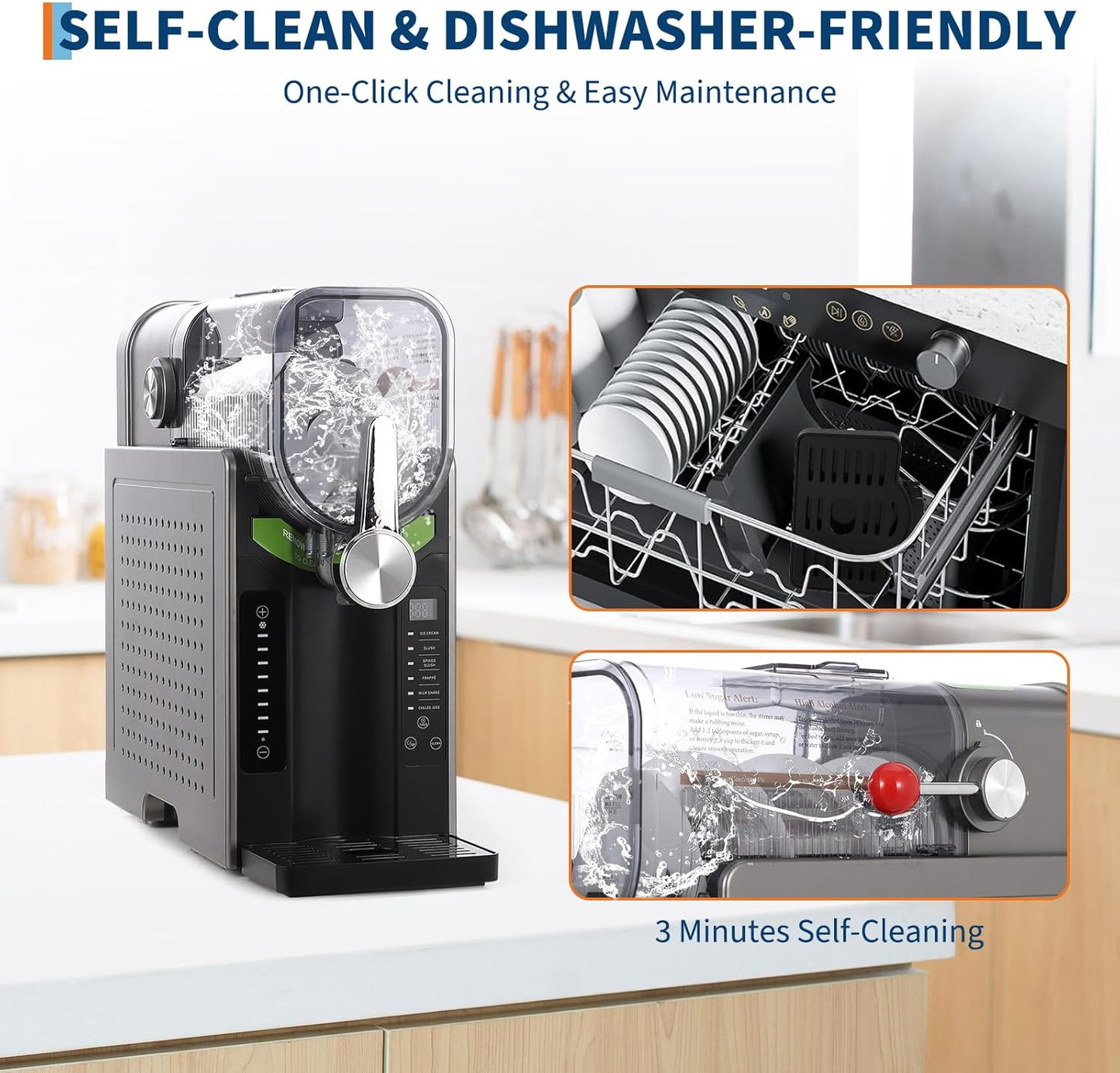 GARVEE 68oz Slushie Machine - All-in-One Slushy Maker for Home with LED Display, Auto-Clean, No Ice Needed, and 6 Preset Programs for Frozen Margaritas, Ice Cream, and Frappés (Gray)