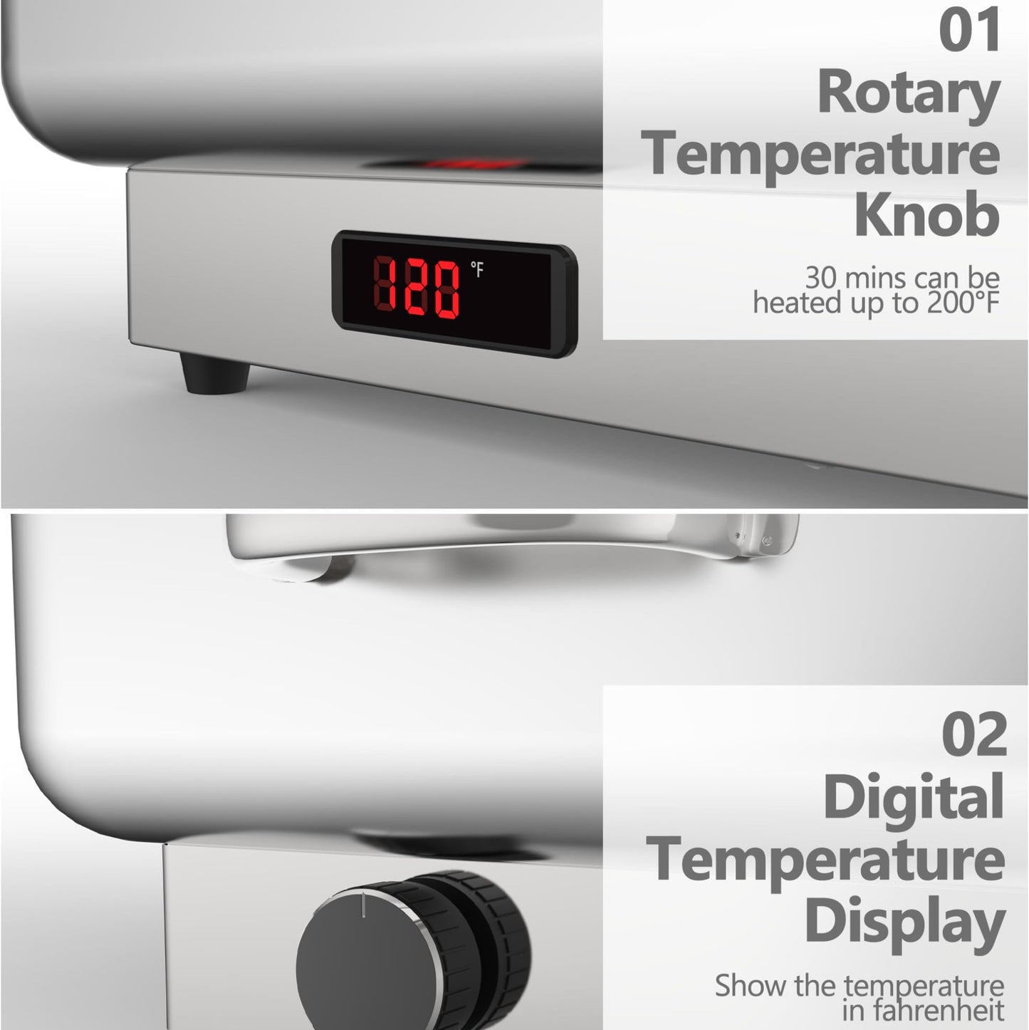 GARVEE 2-Pack Electric Chafing Dish Buffet Set - 9QT Stainless Steel Food Warmers with Temperature Control Display for Weddings, Parties & Catering Events