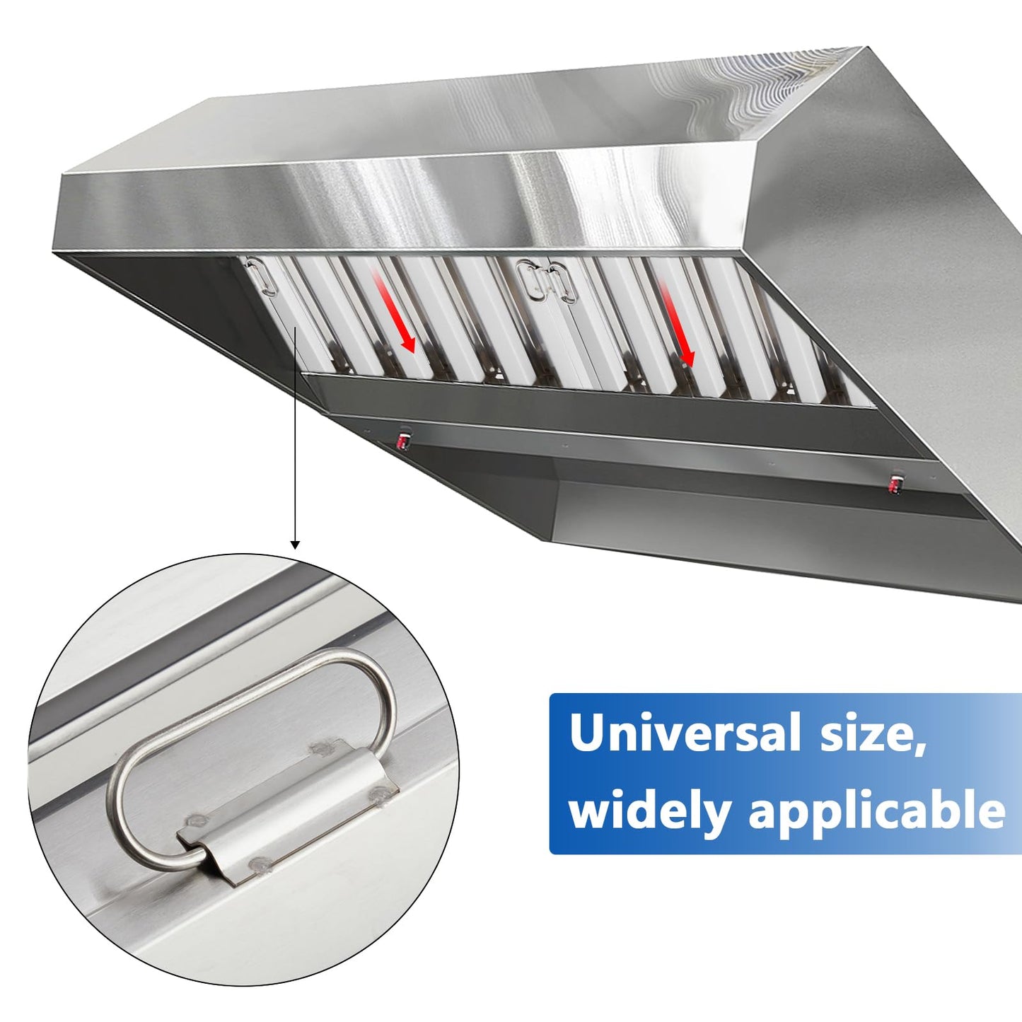 Garvee Commerical Hood Filters 19.5H x 24.5W Inch, 430 Stainless Steel 5 Grooves, Range Hood Filters for Restaurant Kitchen Exhaust Hoods, Pack of 6