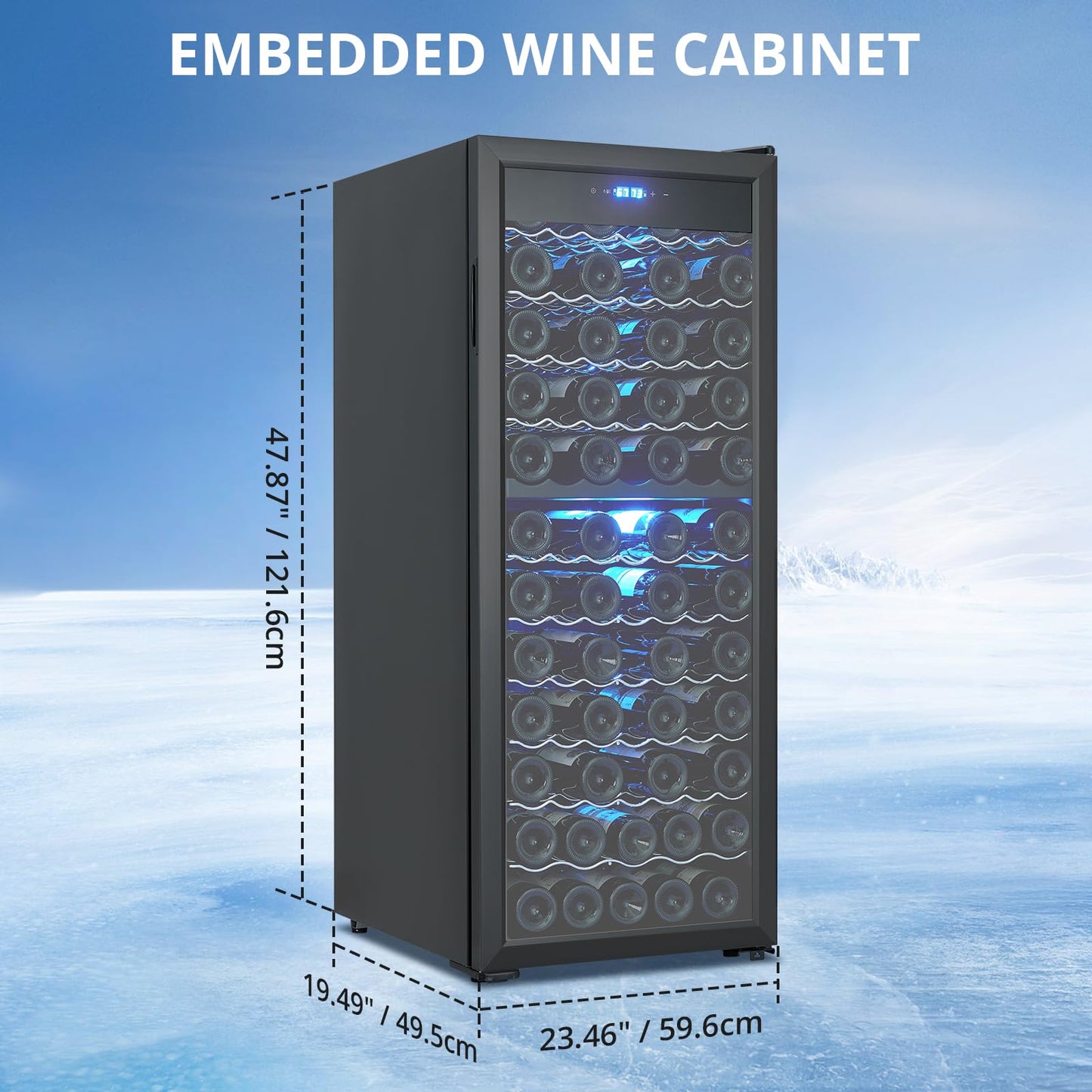 Garvee 80 Bottles Dual Zone Wine Cooler LED Touch Display | UV Protection Glass Door Wine Fridge | 41-64°F Temperature Control | Quiet Compressor Wine Cellar for Red & White Wine