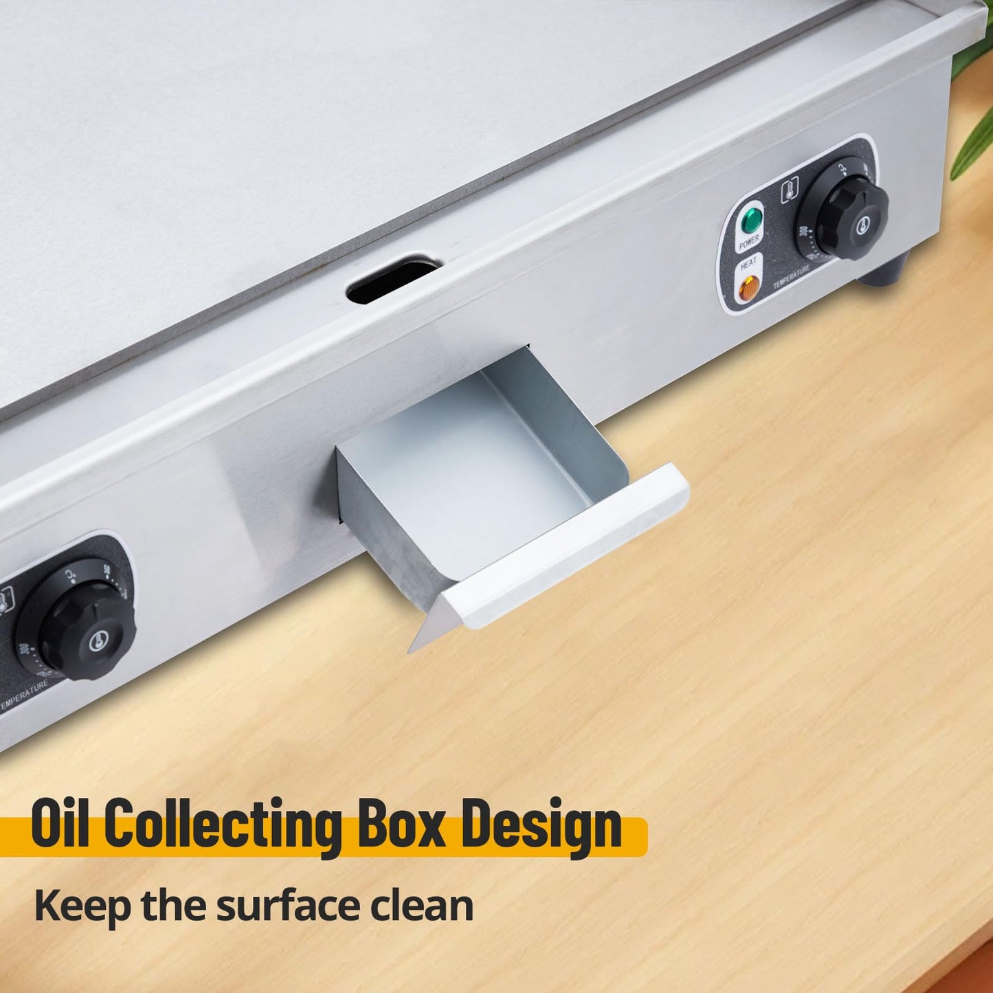 Garvee 29" Commercial Electric Griddle with Precise Temperature Control 122°F-572°F, 3000W Stainless Steel Electric Grill,Flat Top Countertop Griddle for Kitchen Restaurant, 110V 60HZ (No Plug)