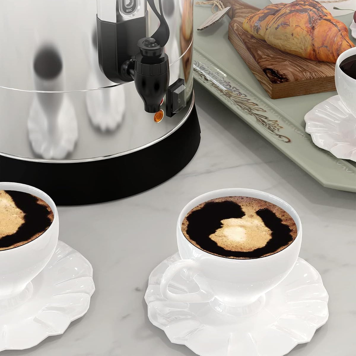 Garvee 120 Cups Coffee Urn,18L/4.8 Gallon Double Wall Commerical Coffee Maker for Buffet Catering Wedding Gathering,Large Capacity Hot Coffee Dispenser,Stainless Steel Hot Water Urn