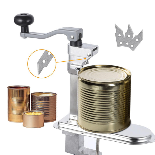 Garvee Manual Table Can Opener, Heavy-Duty Commercial Countertop, Stainless Steel Blade, Plated Steel Base, Opens Cans Up to 12 Inches, Suitable for Home and Commercial Kitchens