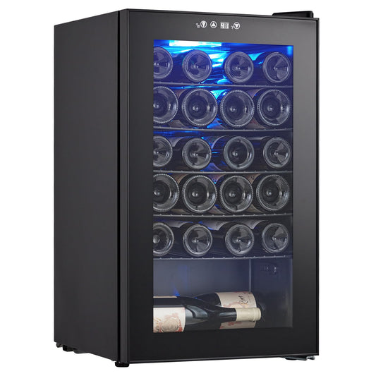 Garvee 24 Bottle Wine Fridge, Wine Cooler with 40~61°F Digital Temperature Adjustment, Freestanding Wine Refrigerator for Red, White and Champagne