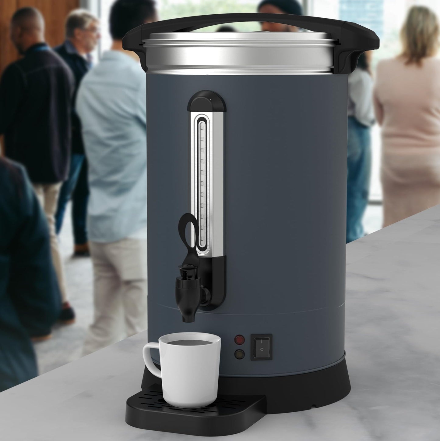 Garvee 120 Cups Coffee Urn,18L/4.8 Gallon Double Wall Commerical Coffee Maker for Buffet Catering Wedding Gathering,Large Capacity Hot Coffee Dispenser,Stainless Steel Hot Water Urn