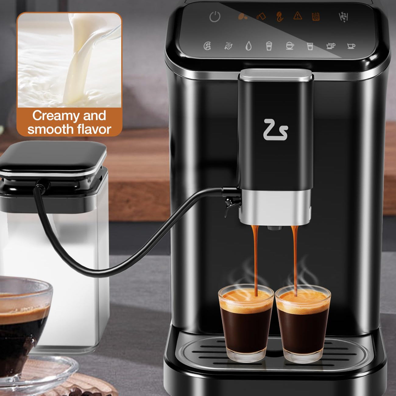 Garvee 20 Bar Espresso Machine with Built - in 15 - Setting Grinder, Automatic Milk Frother, 1.5L Water Tank & Dual Boiler