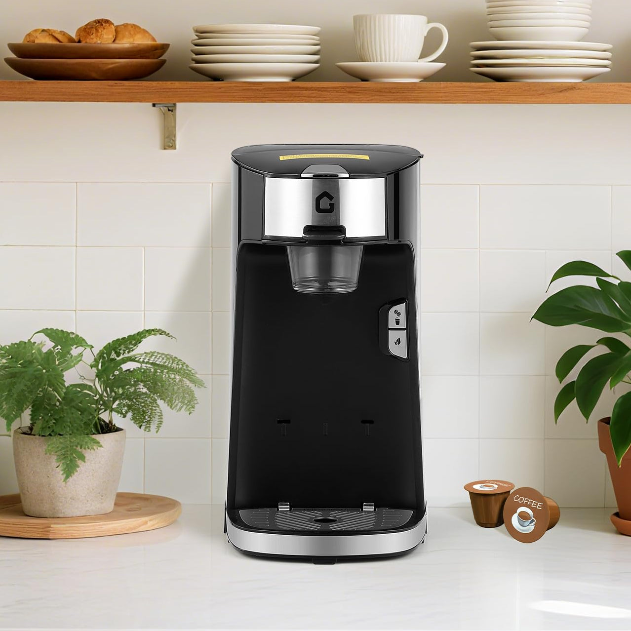 Garvee Single Serve Coffee Maker - Portable and Compact with 18.6 Oz Water Tank, Adjustable Tray, Perfect for Home, Office, RV, and Camping