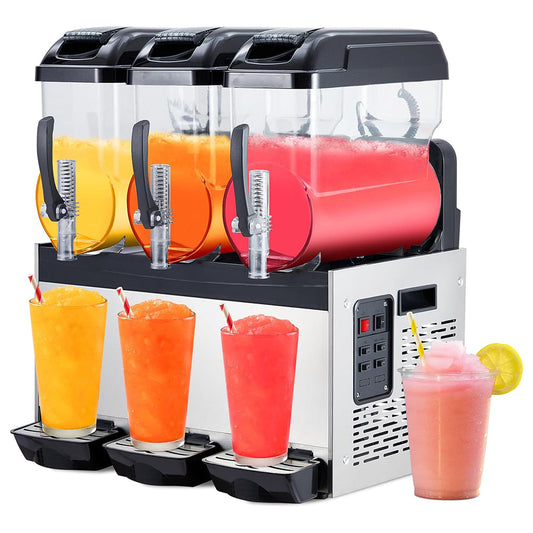 Garvee Commercial Slushy Machine 36L/9.6Gal with Self-Cleaning & 860 Watts Stainless Steel – Frozen Drink & Margarita Maker for Coffee Shops, Restaurants, Bars