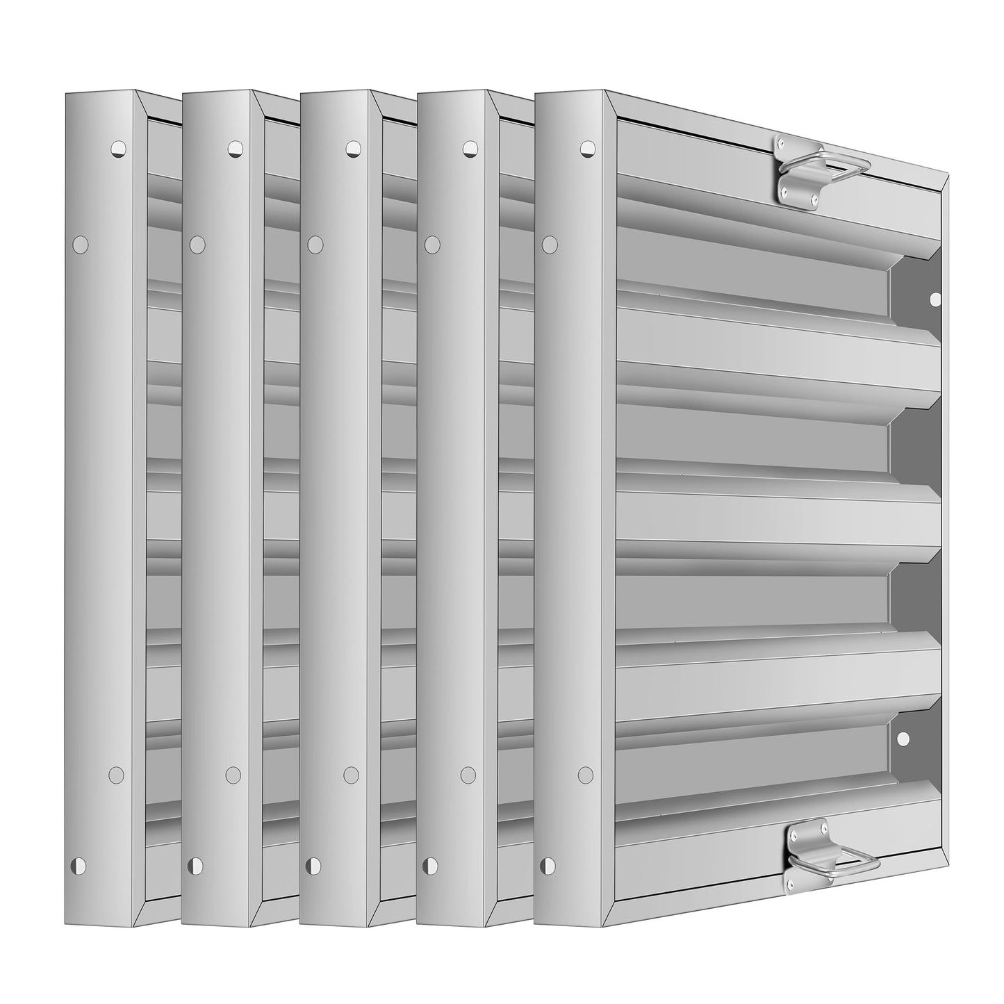Garvee Hood Filters 19.5W x 19.5H Inch 430 Stainless Steel Commercial Kitchen Range Hood Baffle Grease Filter 5 Pack