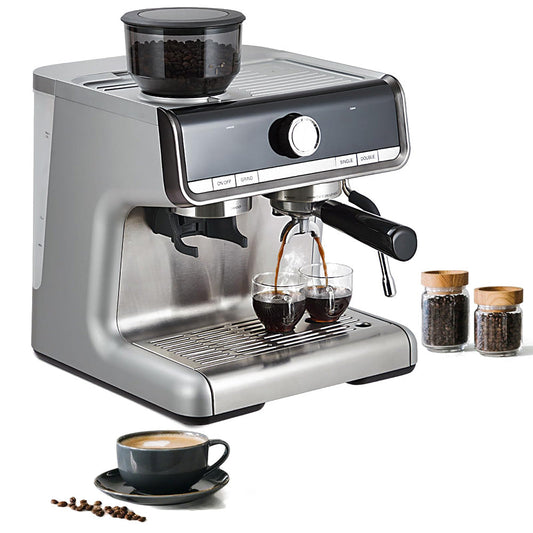 Garvee 1450W 120V 20 Bar Espresso Machine with Steam Wand, Fast Heat,Barista Latte Machine With Removable Water Tank for Cappuccinos or Macchiatos - Silver