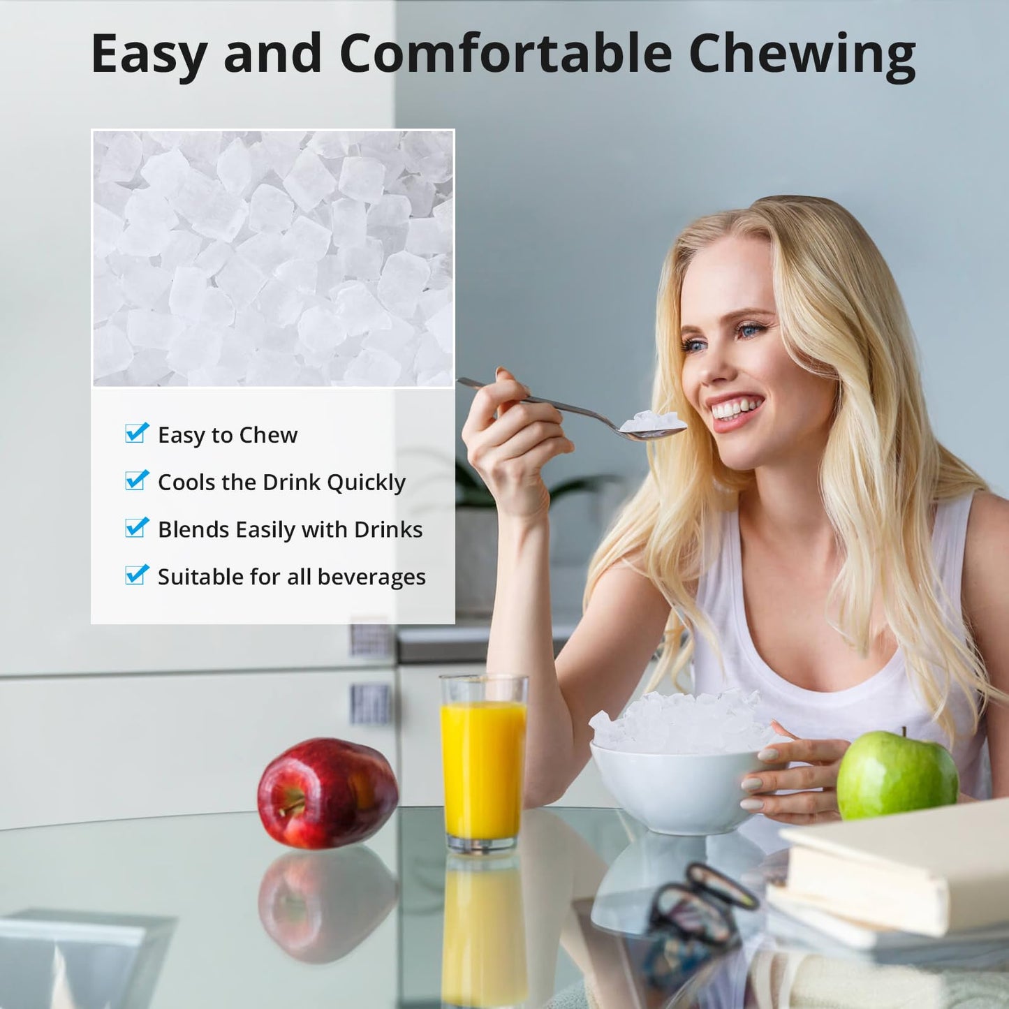 Garvee Commercial Nugget Ice Maker - 36 Lbs/Day Sonic Chewable Ice Machine with Self-Cleaning, Fast 7-Min Ice Making for Home Bar (Silver)