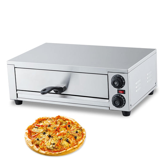 GARVEE 16" Commercial Pizza Oven -1300W Countertop Stainless Steel, with Grilling Rack & Crumb Tray, for Restaurant/Home Use