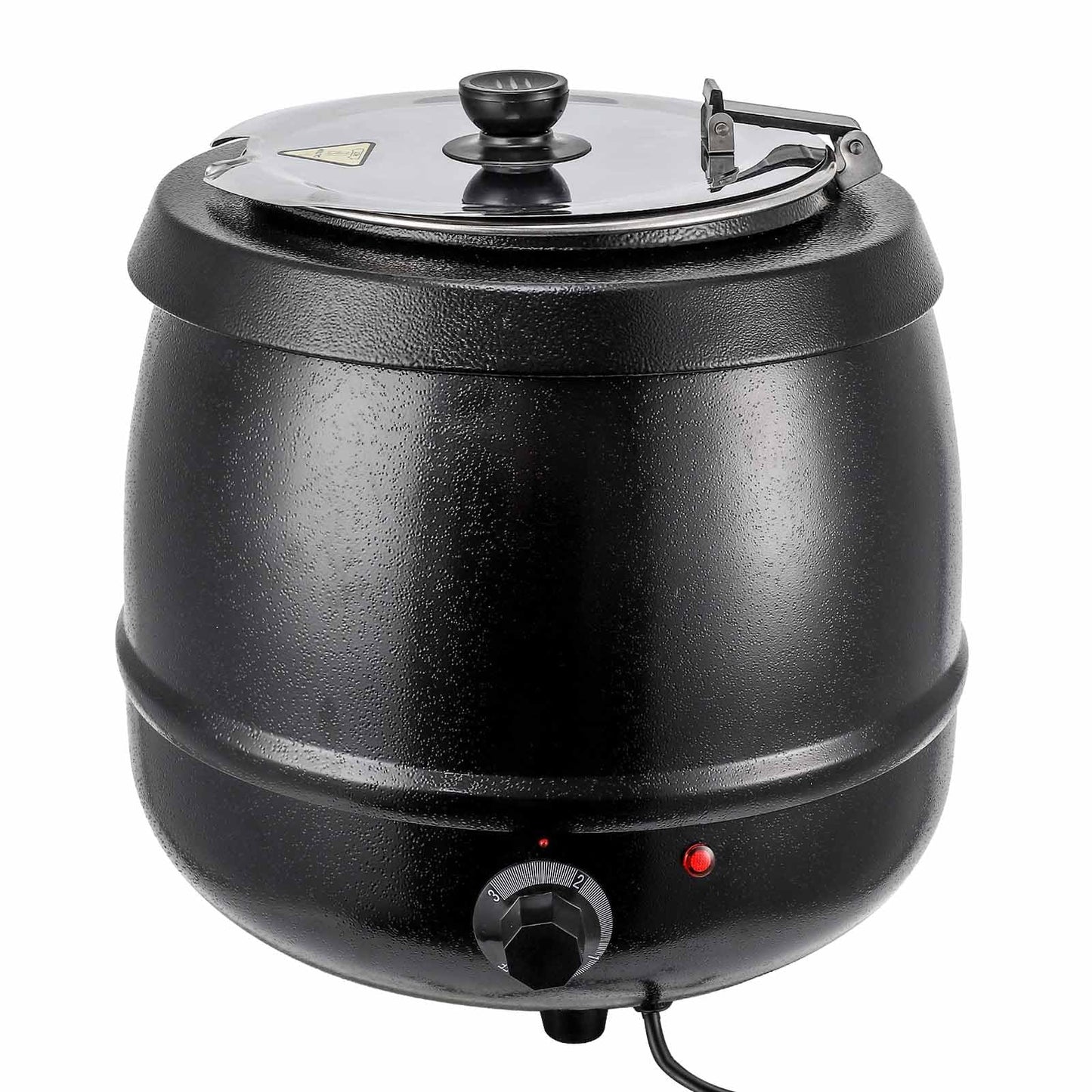 Garvee 10.5QT Commercial Soup Kettle Warmer with Hinged Lid and Detachable Stainless Steel Insert Pot for Restaurant and Big Family - Black